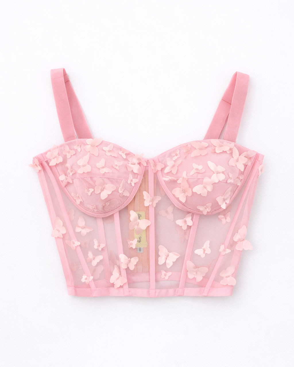 Bustier de Mariposas rosa pastel talla 6-8