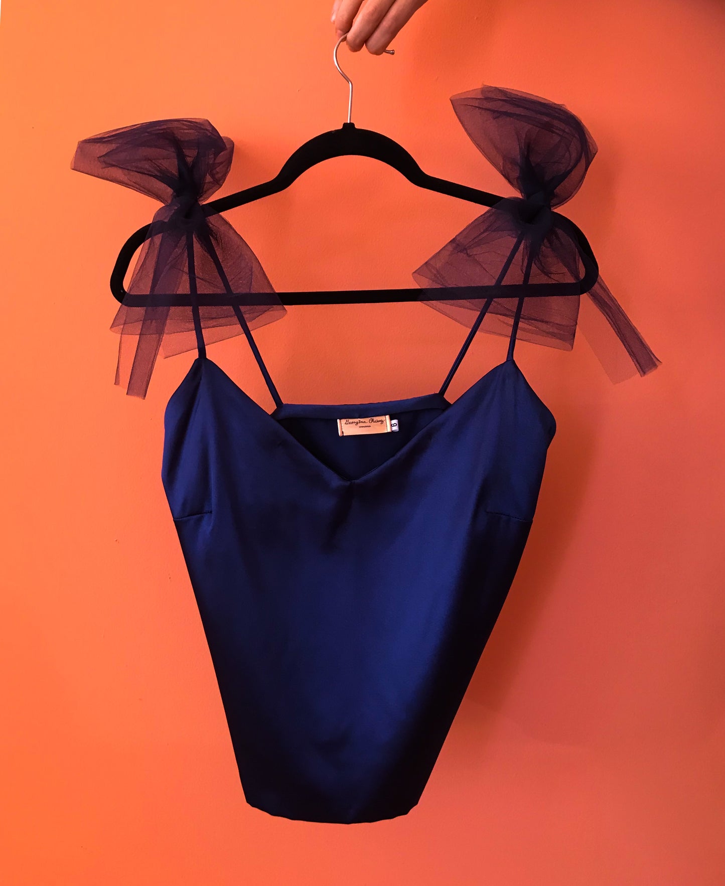 Sample Navy Blue Bow Top – Size 8-10