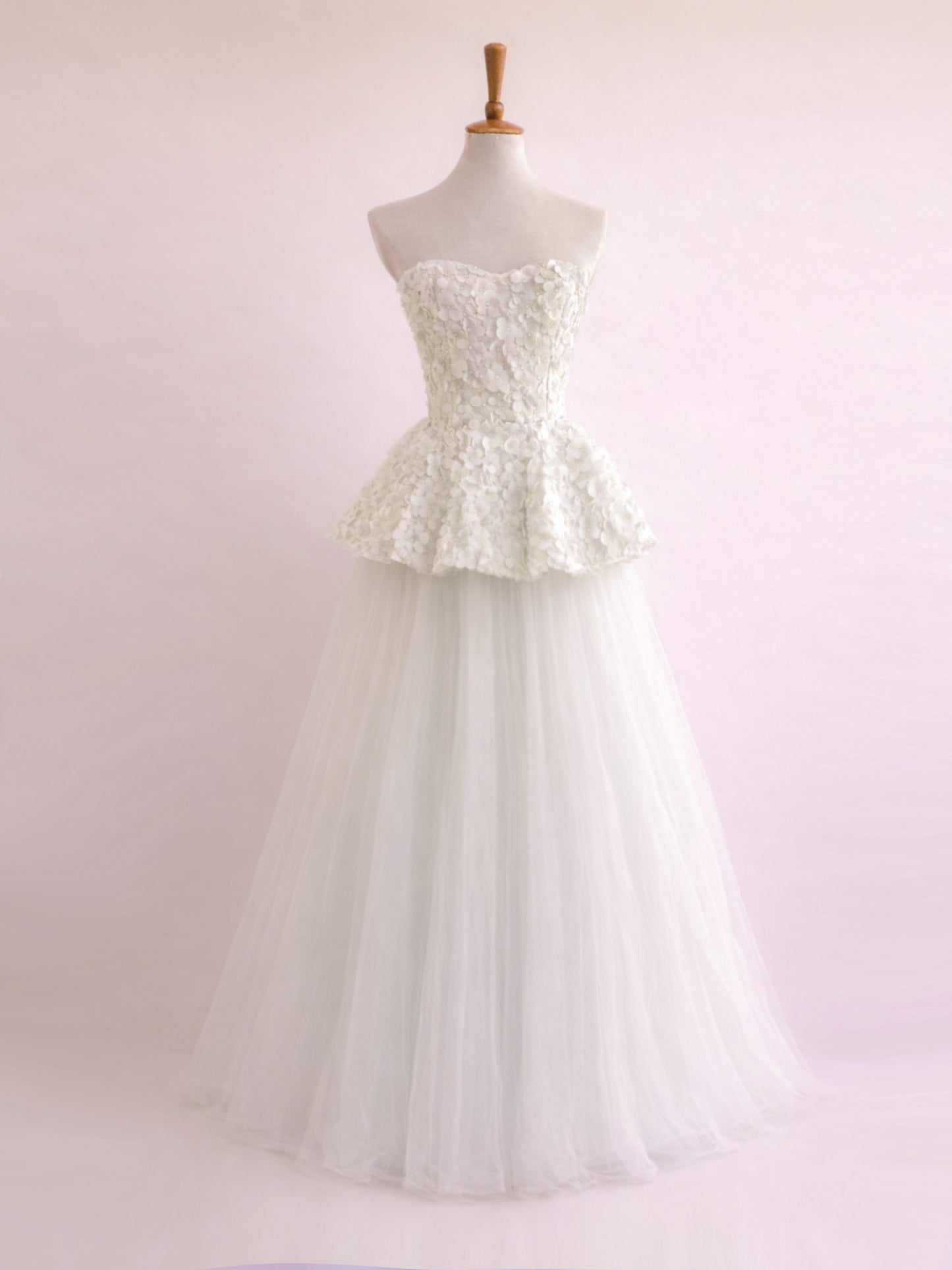 Vestido de hortensias de novia