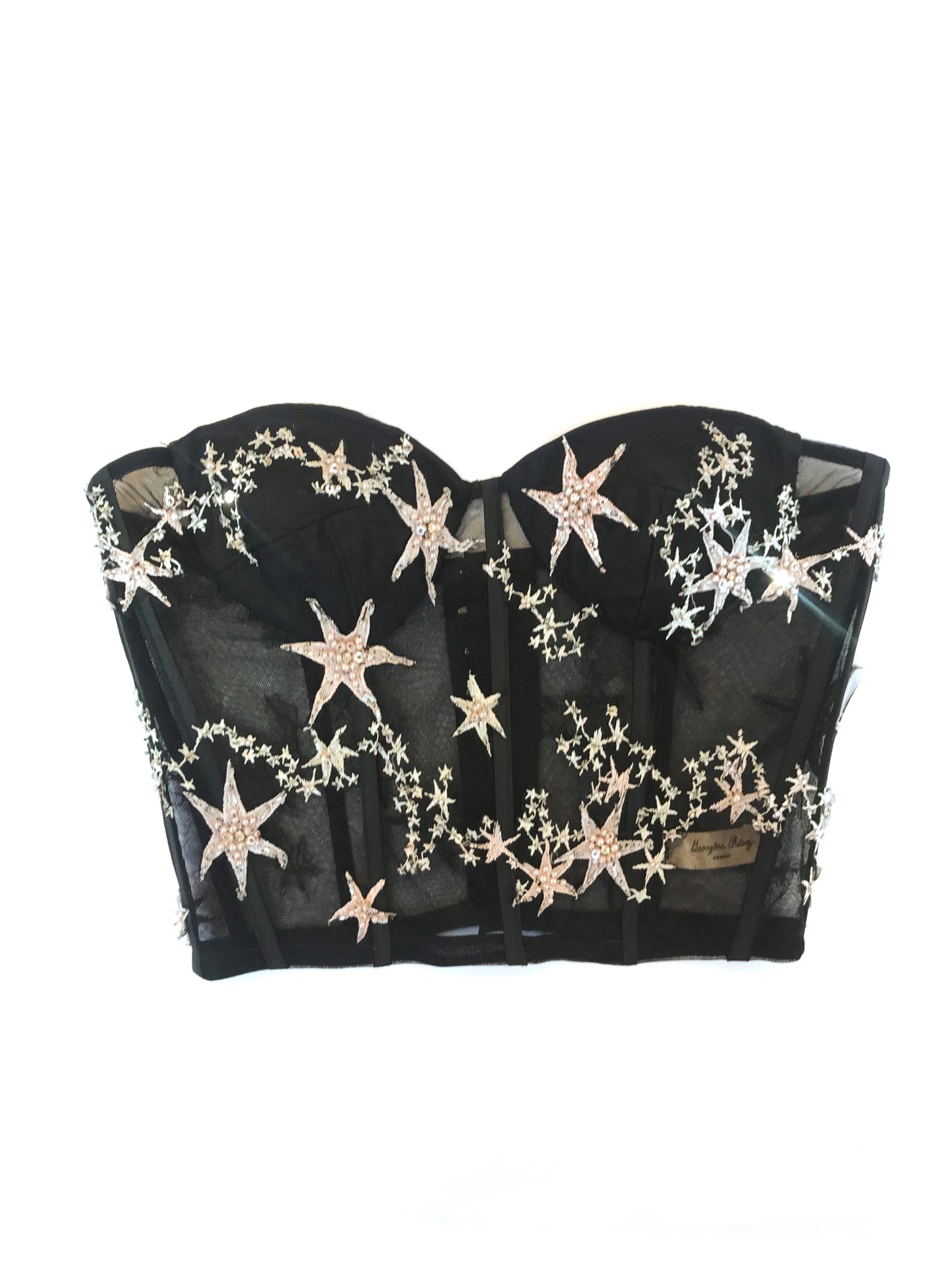 Muestra Bustier de estrellas negro talla 2-4