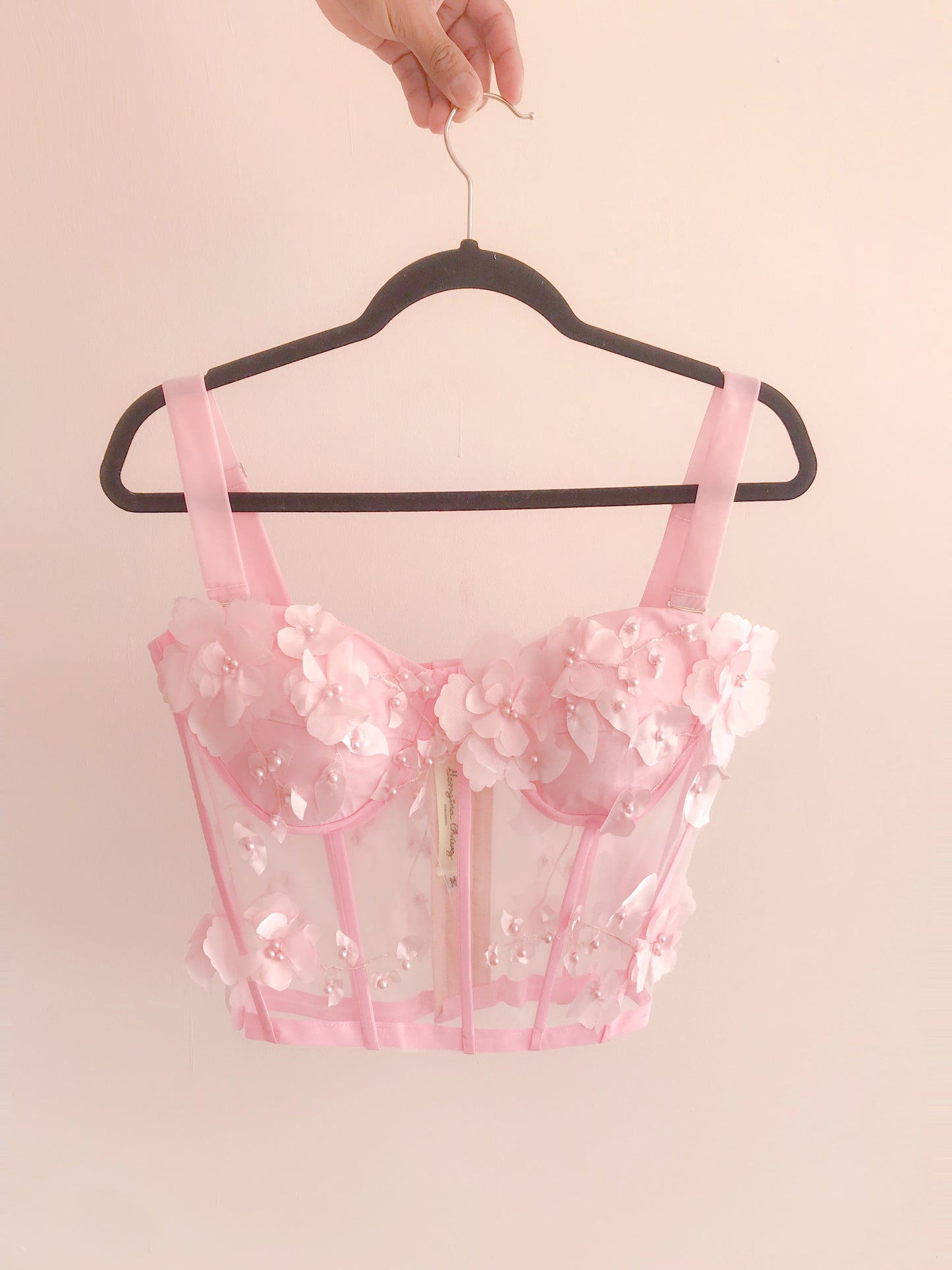 Pastel Pink Rose Bustier Size 4-6 (Made to Order)