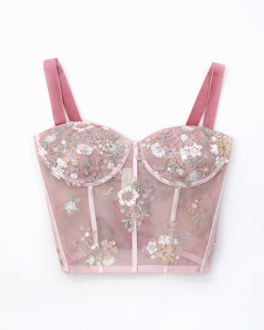 Gabriela Bustier Sample in Antique Rose Size 10-12 (Approx.)