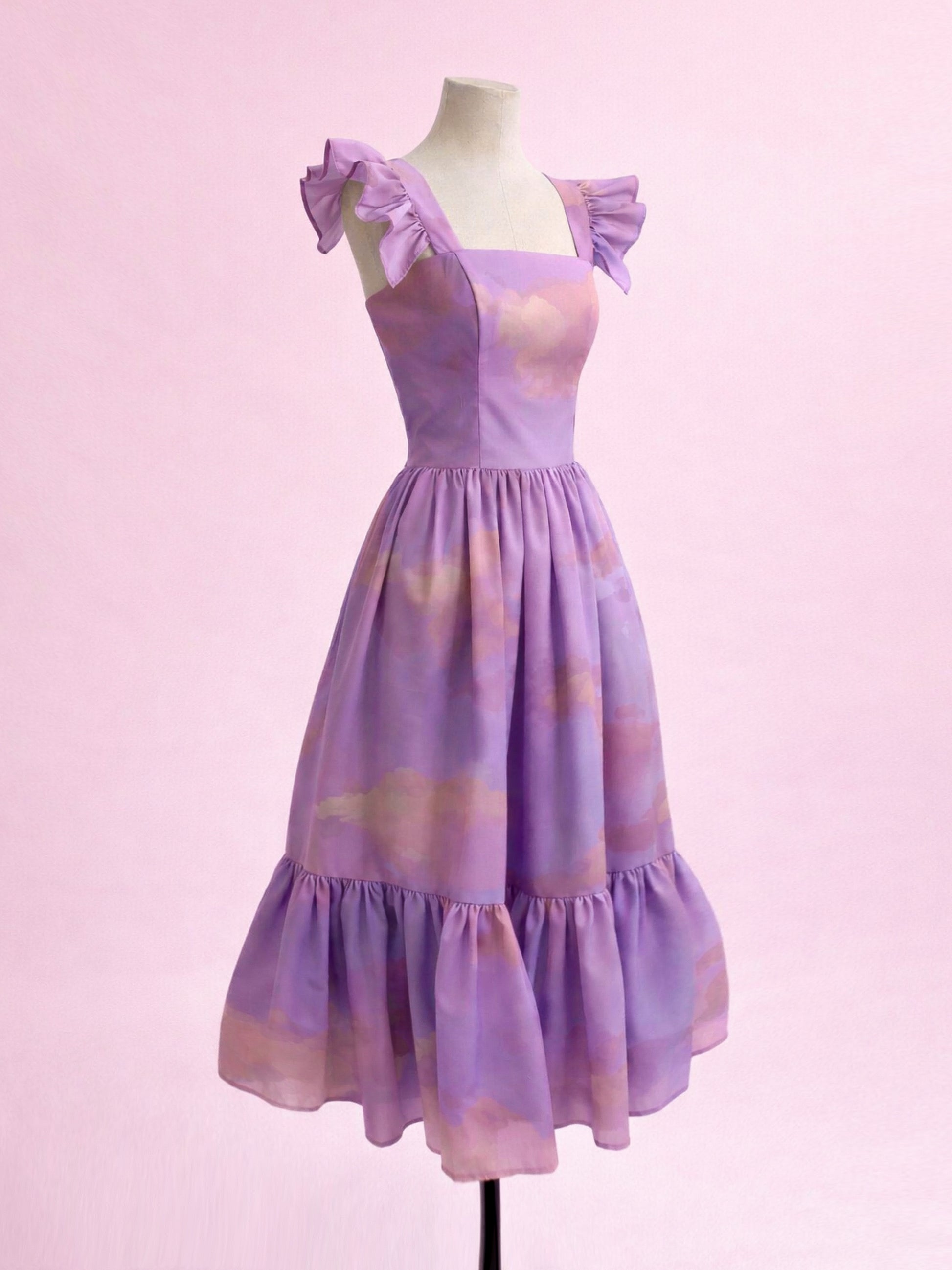 cloud purple dress Purple Lolita Hanfu Cloud Shoulder Set