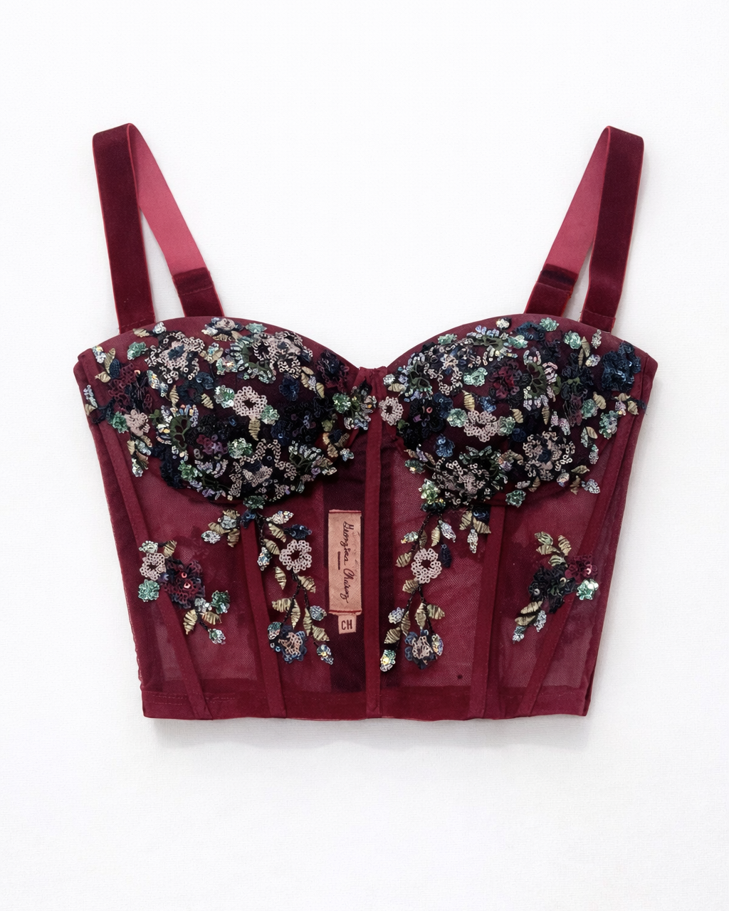 Unique cherry embroidered bustier size 4-6