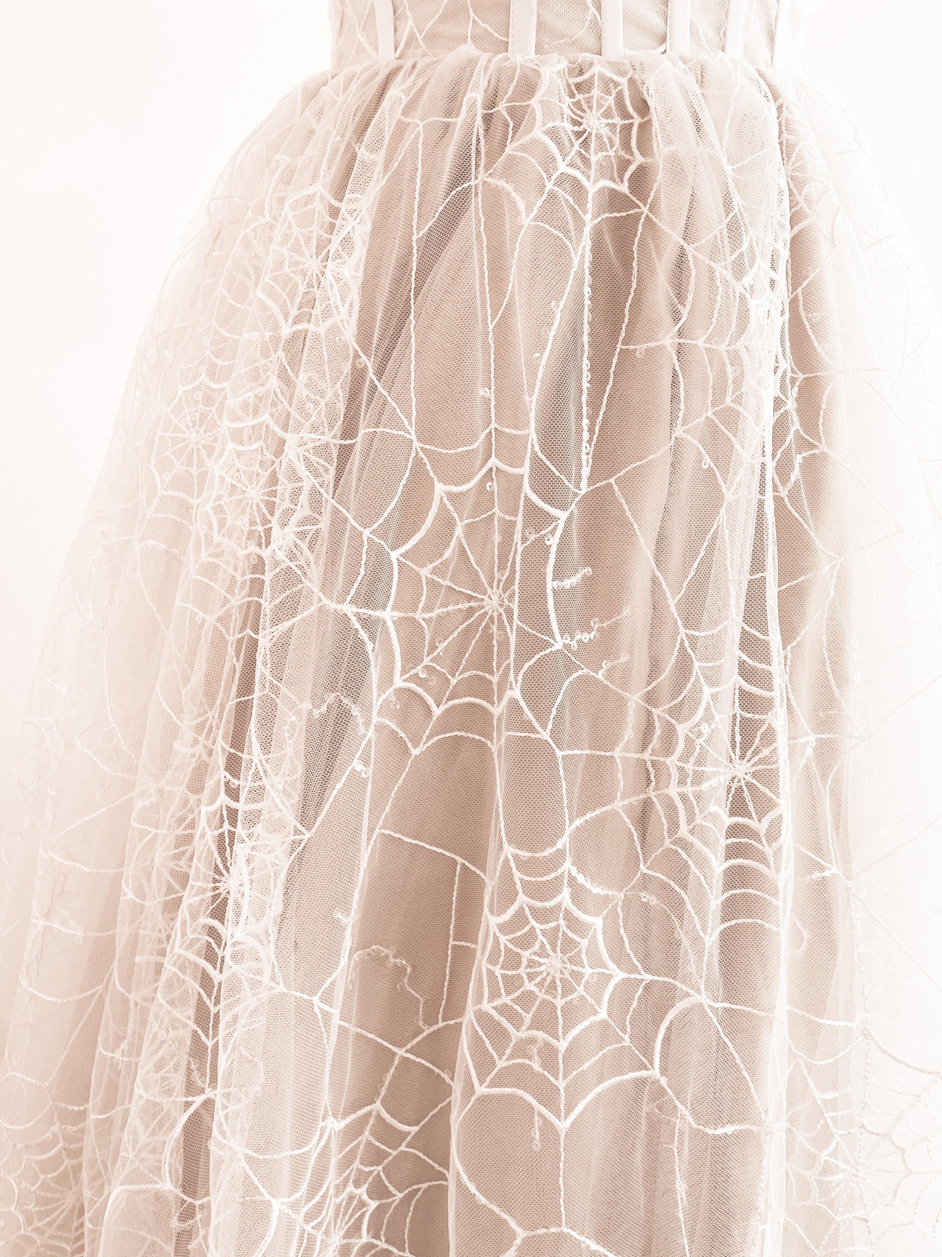 Spider web wedding dress