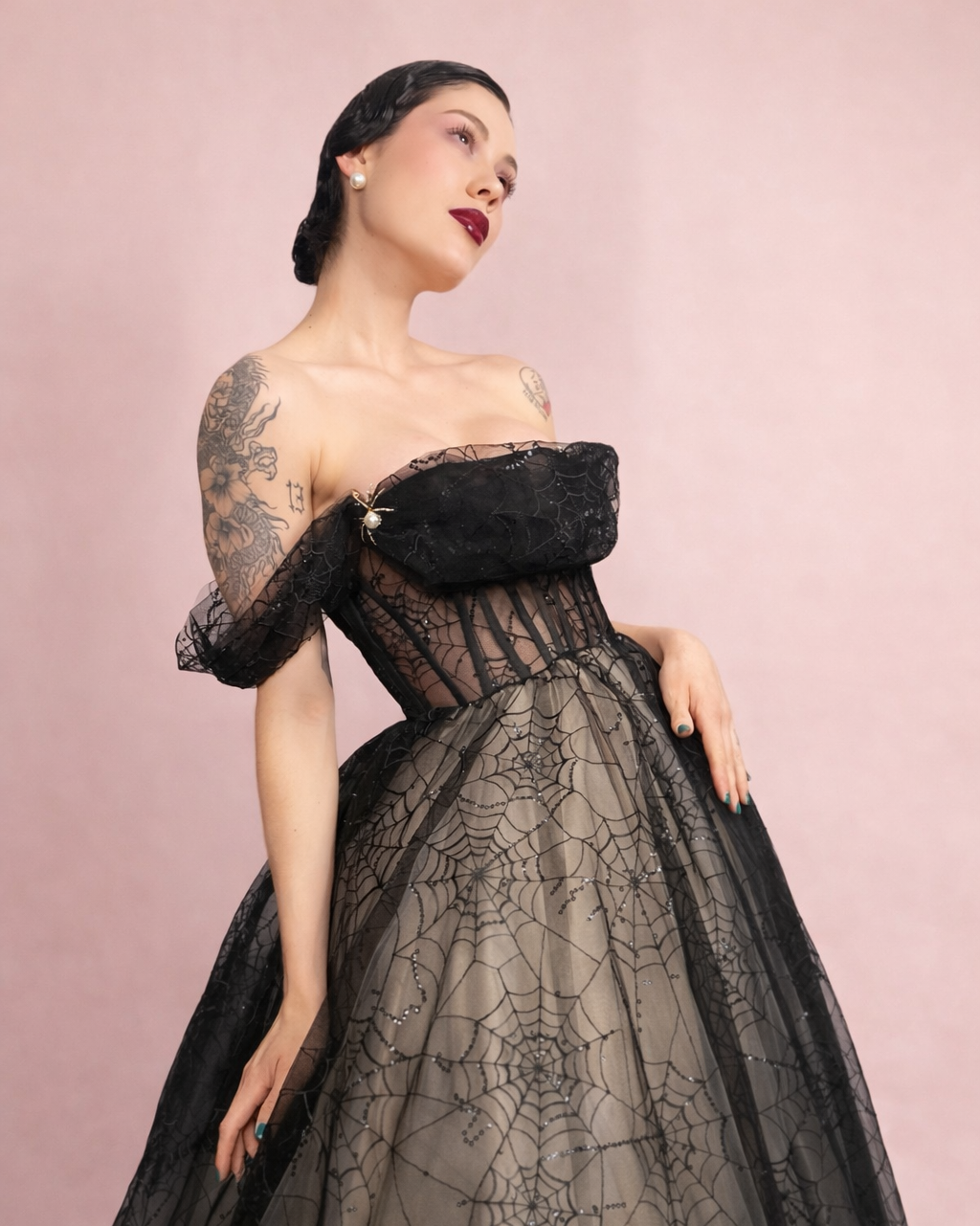 Black spiderweb dress Georgina Chvez Black spiderweb dress Georgina Chvez