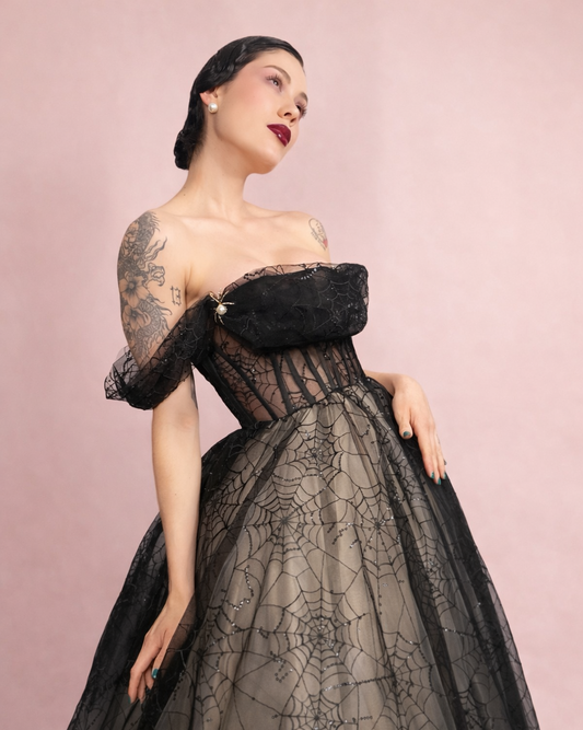 Black spiderweb dress 