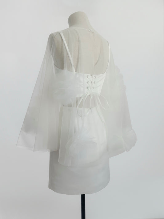 Set Top y Falda Clavel Con Capa Corta