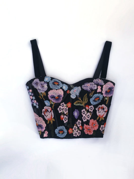 Muestra Bustier Jardín negro talla 6-8