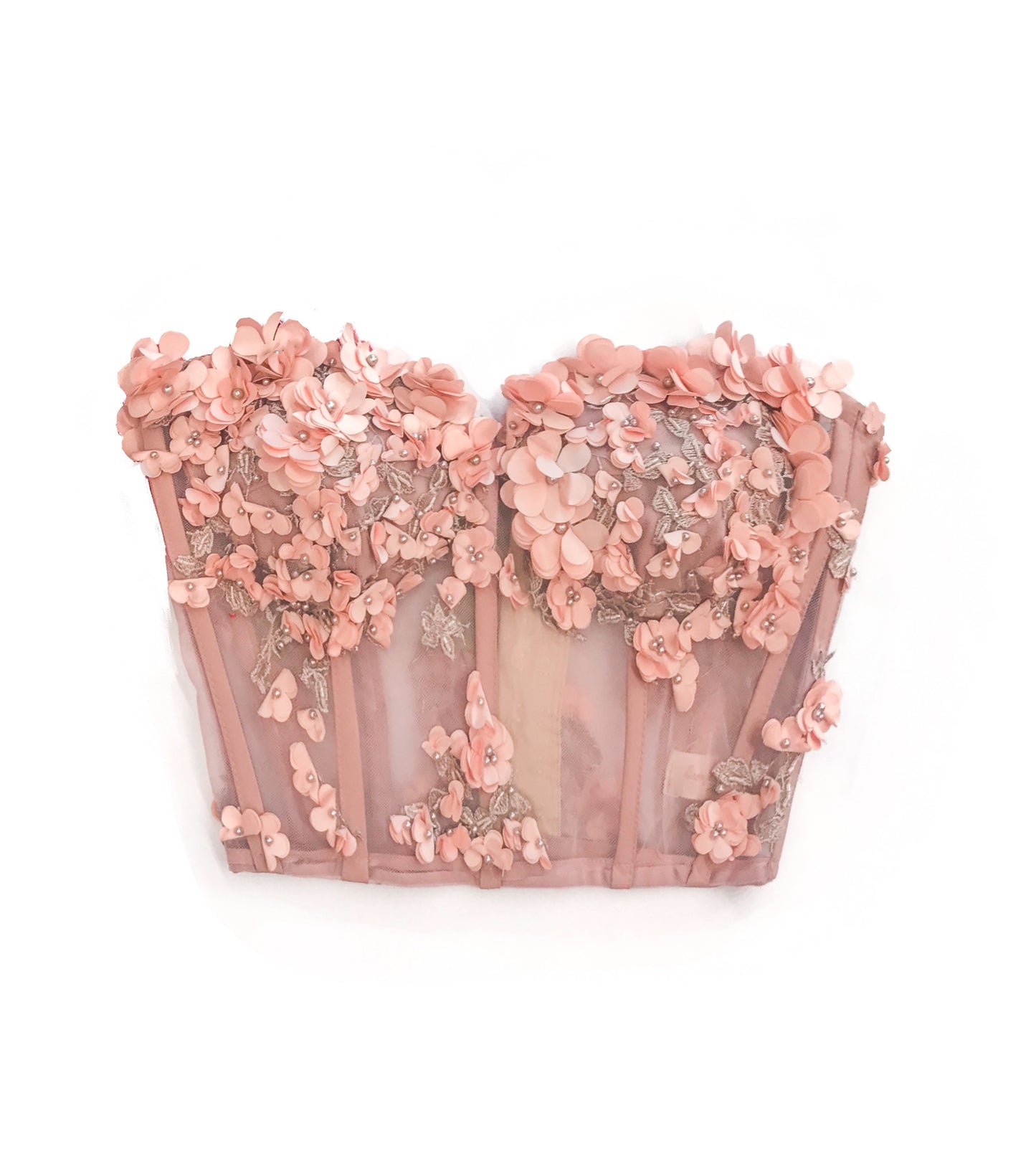 Forest Green 3D Flower Bustier Sample Size 8-10