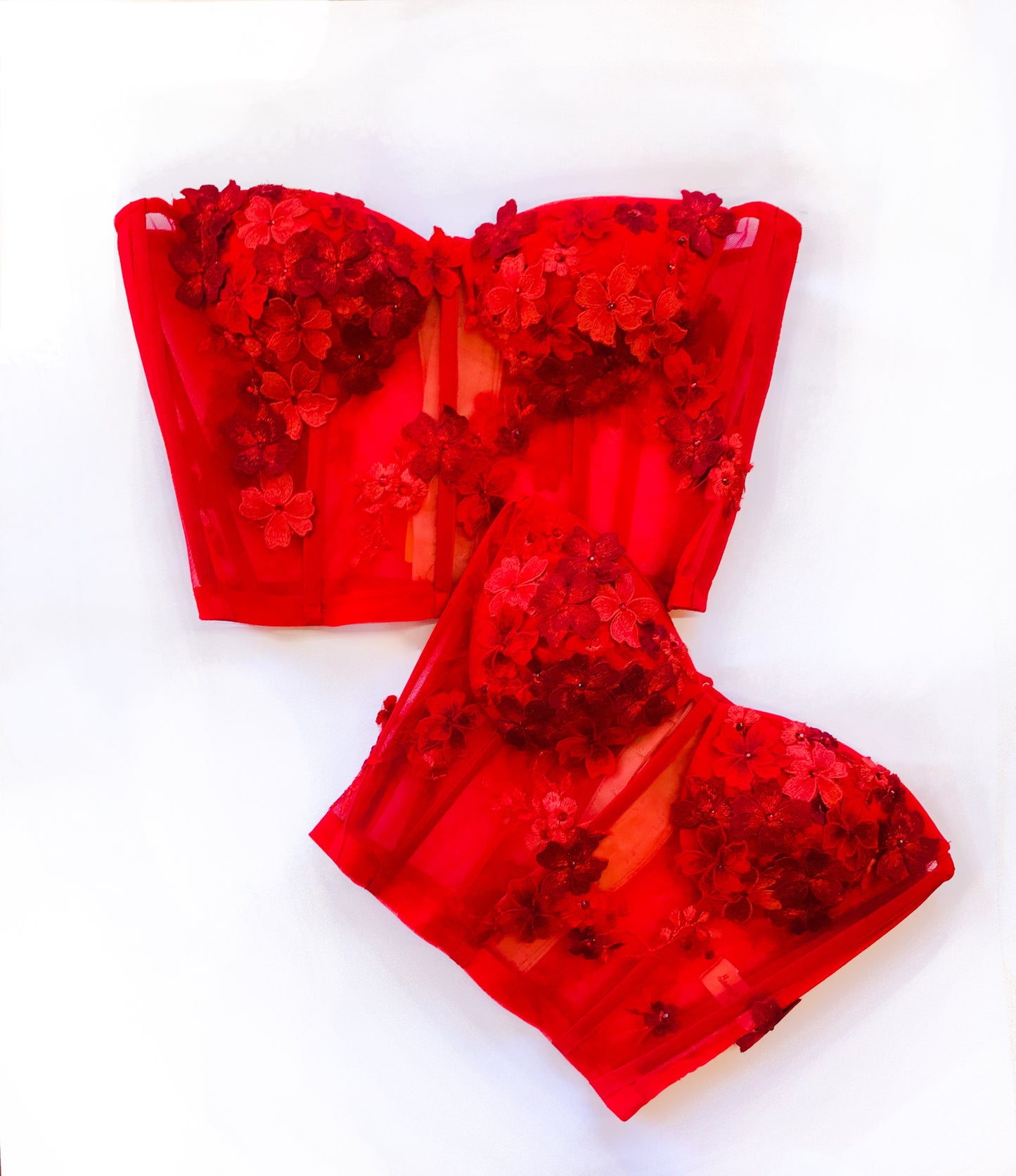 Red Hydrangea Bustier Sample