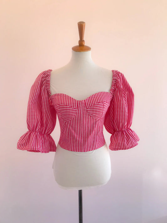 Romina red bustier sample size 4