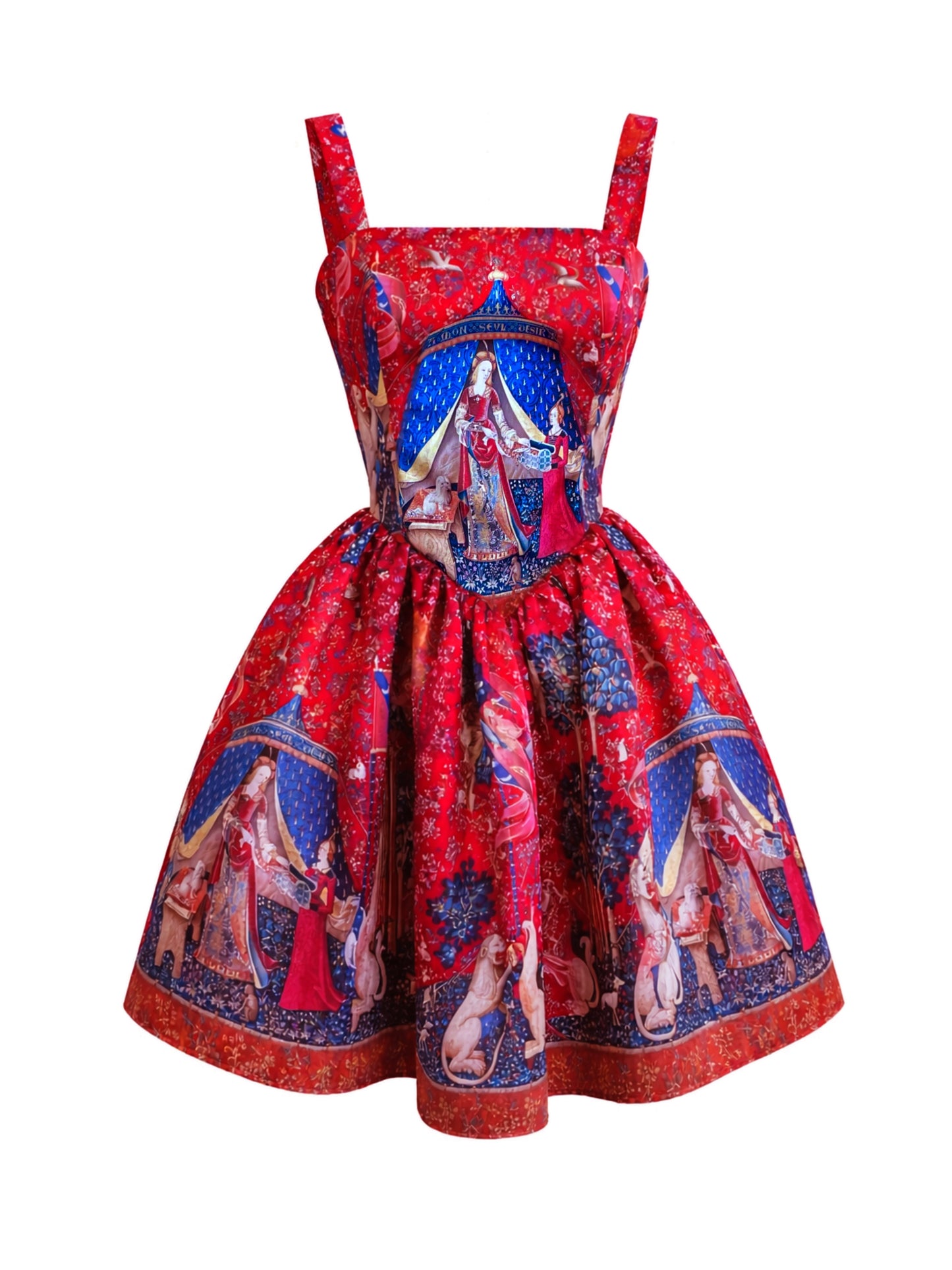 Vestido Petra Unicornio Rojo
