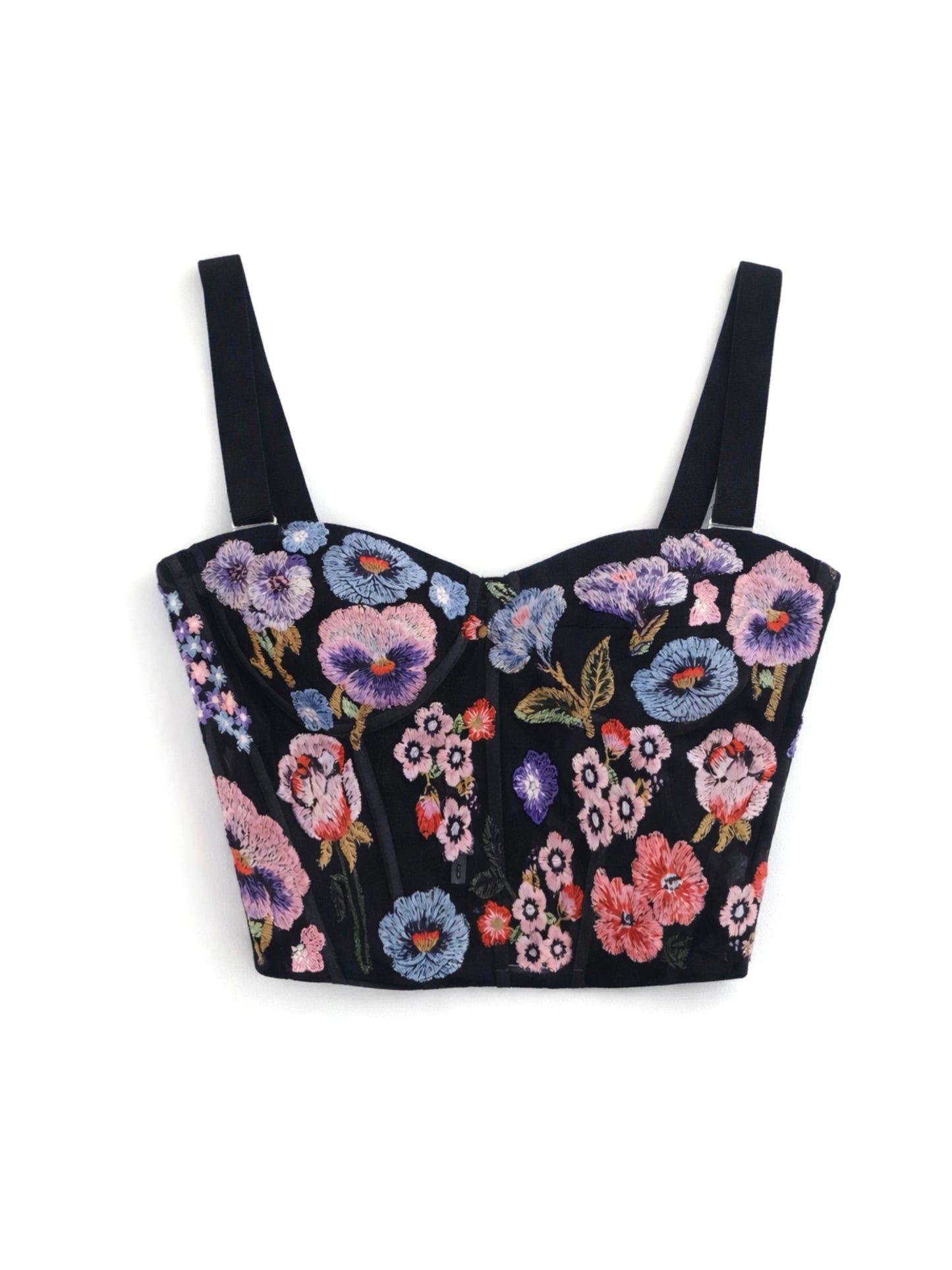 Black Garden Bustier Sample, Size 6-8