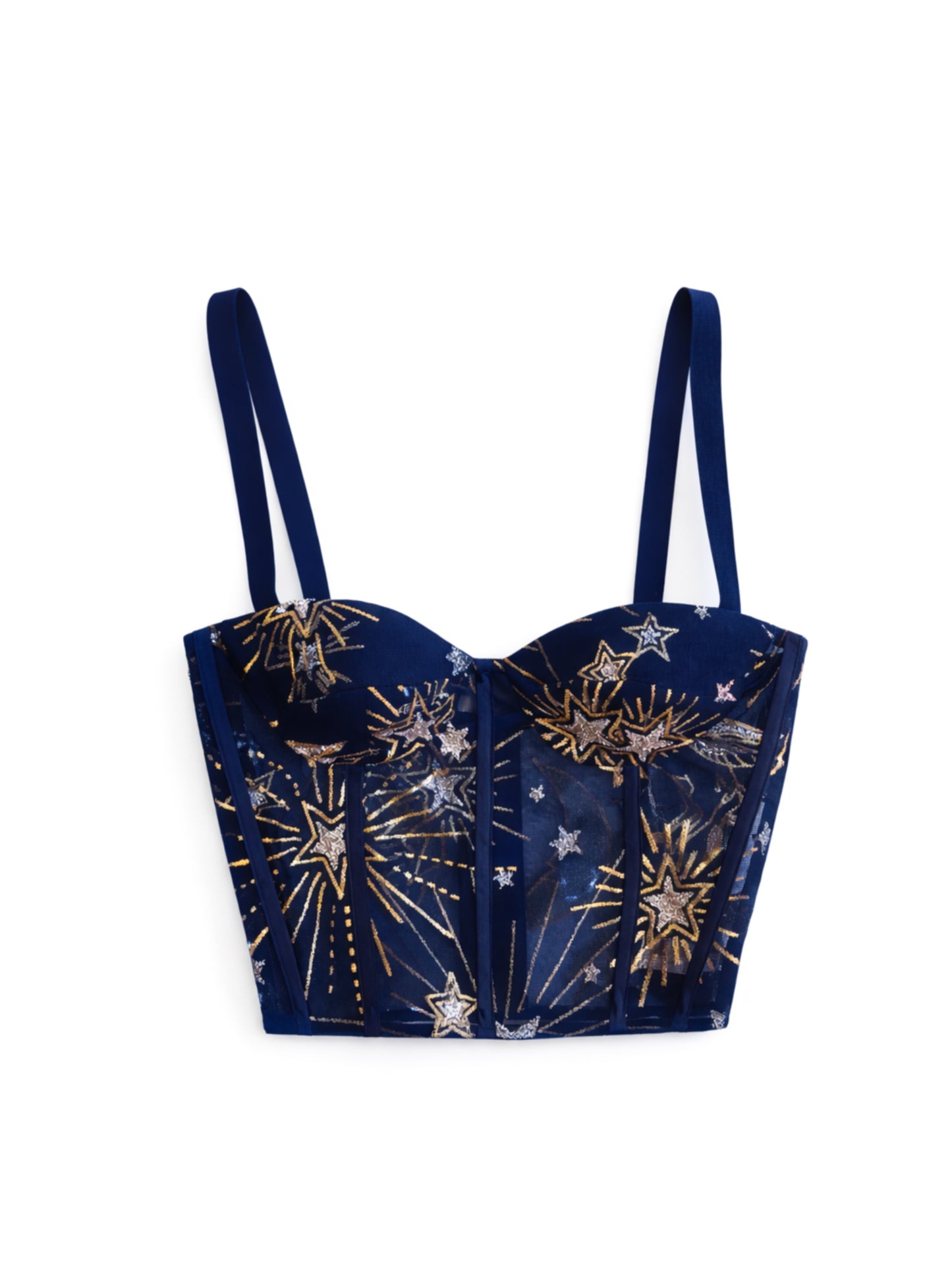 Navy blue constellation bustier size 8-10 (Made to order)