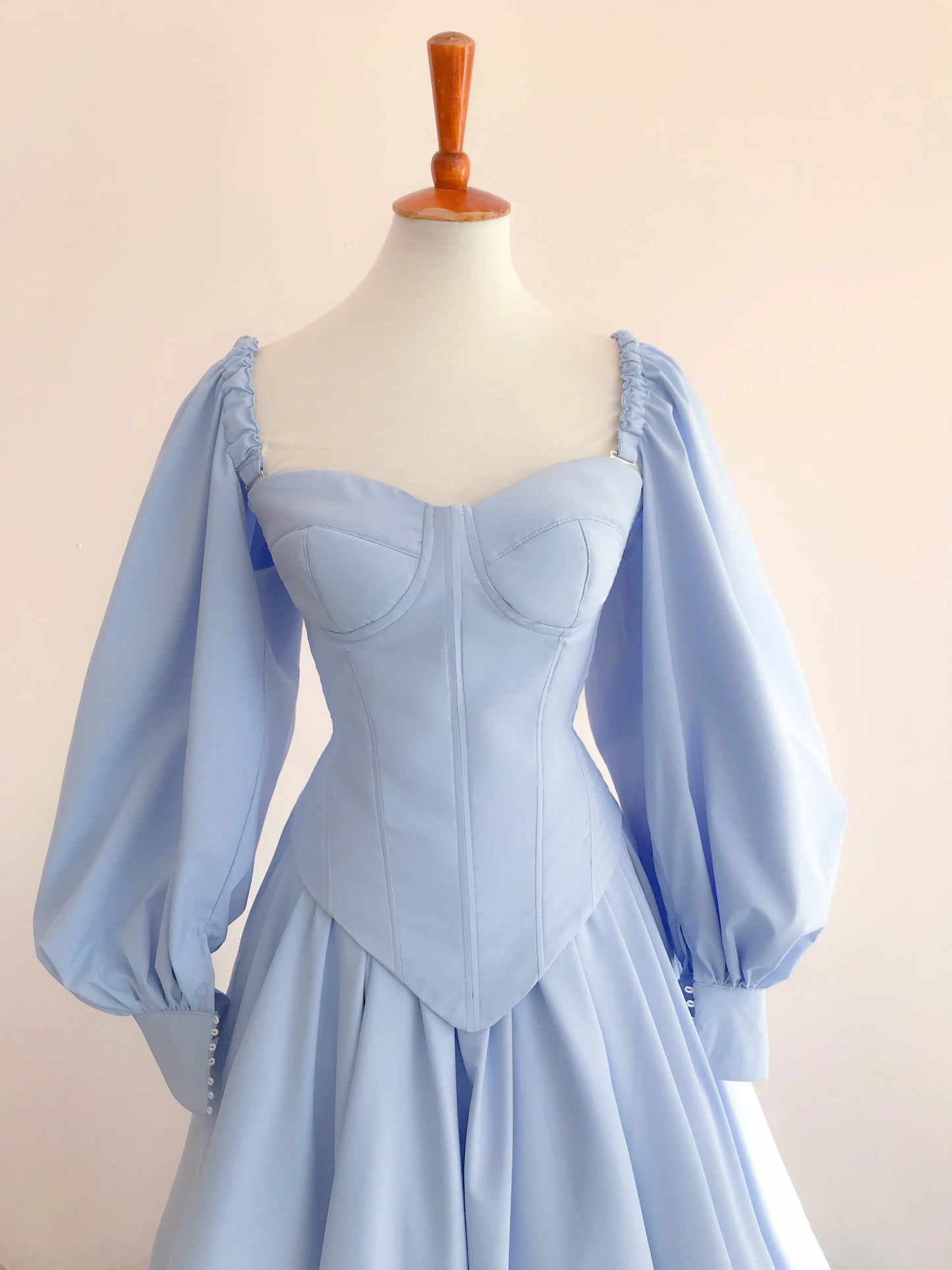 Olivia sky blue bustier size 10 (Made to order)