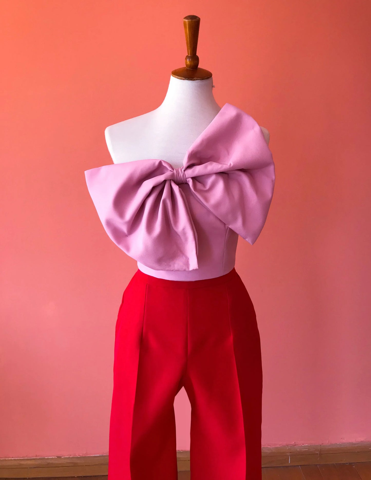 Sample Top Pastel Pink Bow