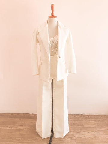 Blazer, Hydrangeas bustier and trouser bridal set