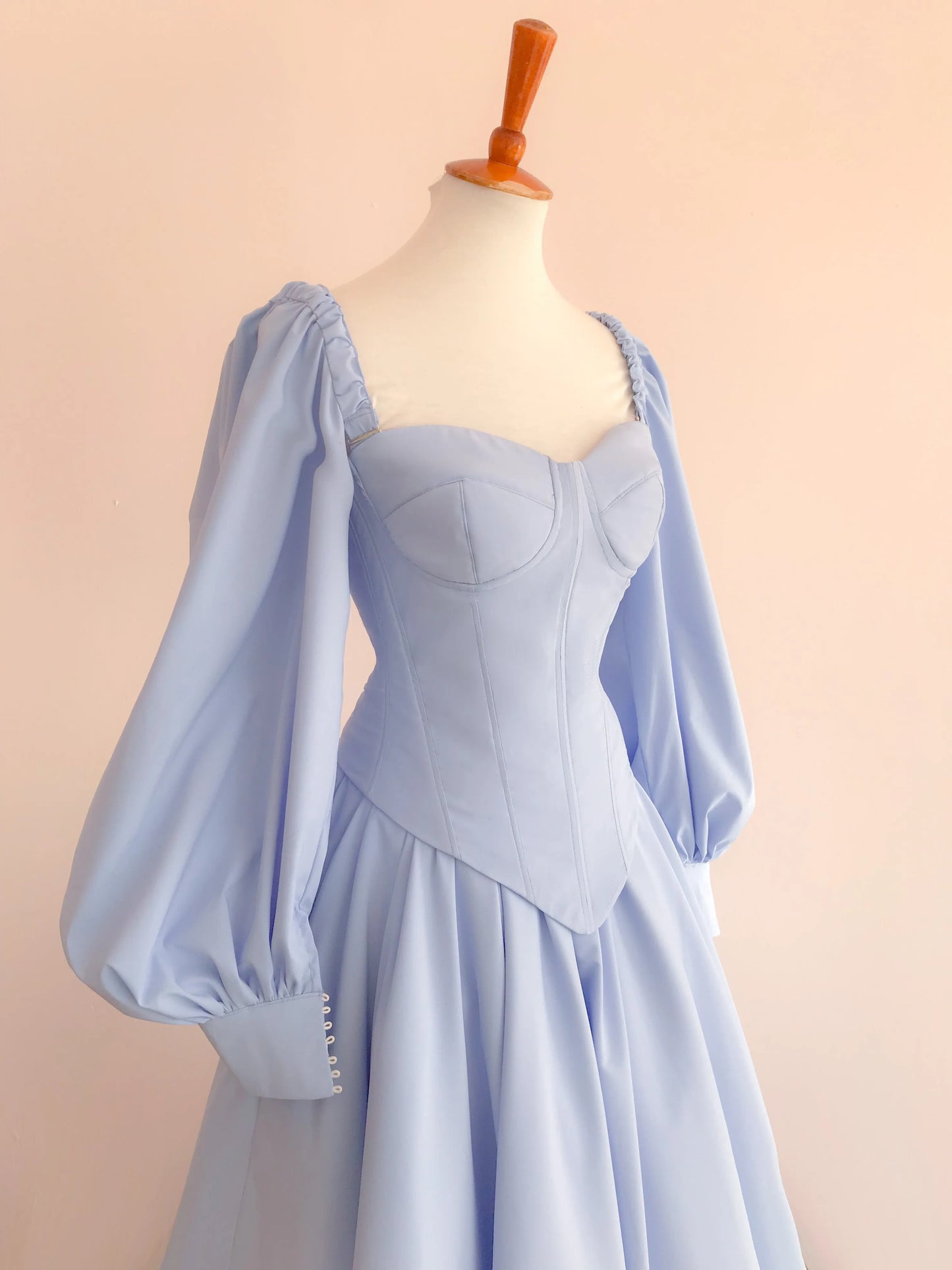 Olivia sky blue bustier size 10 (Made to order)