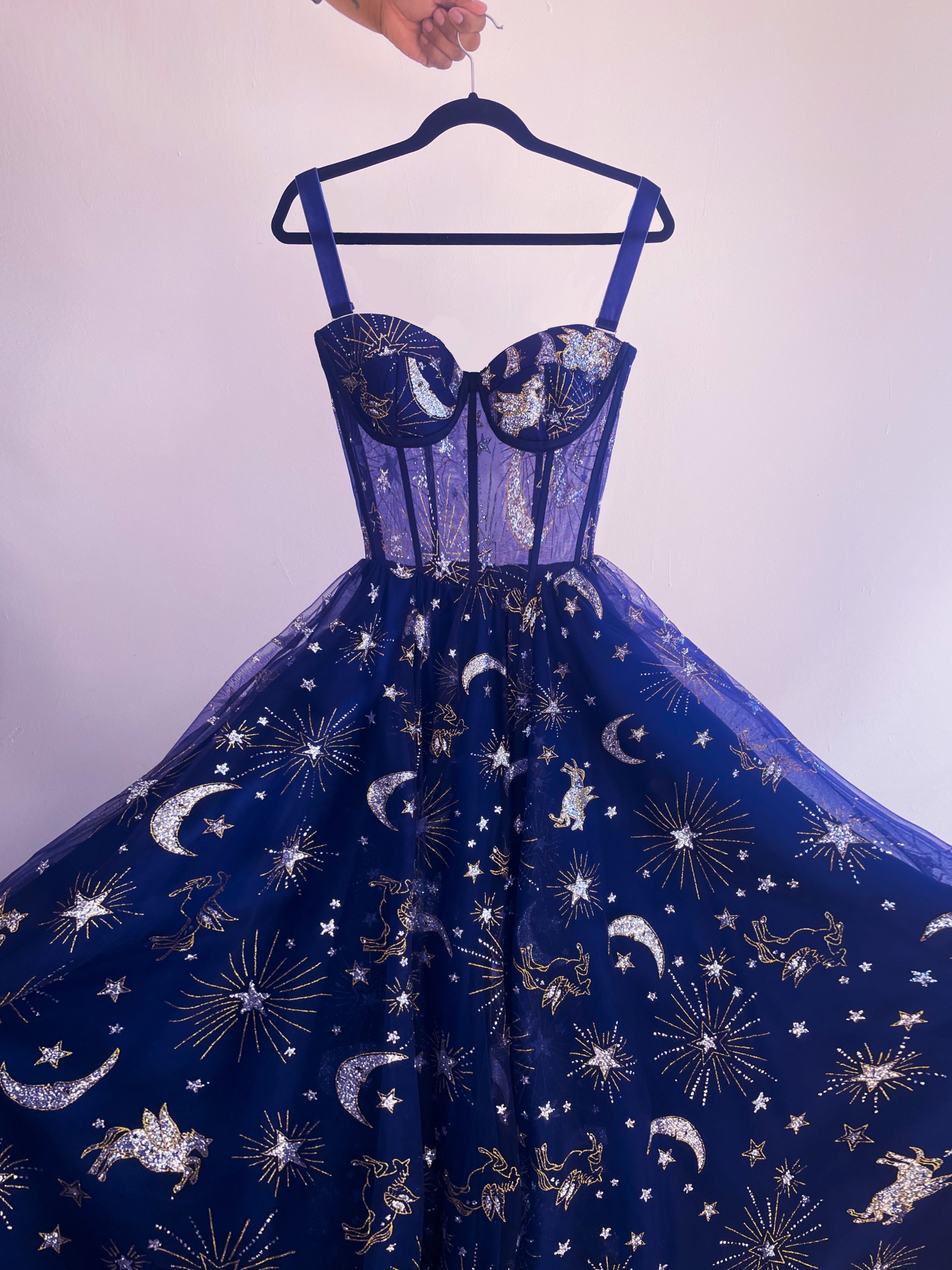 Constellations Dress Size 8 cup B navy blue Long IMMEDIATE SHIPPING/DELIVERY