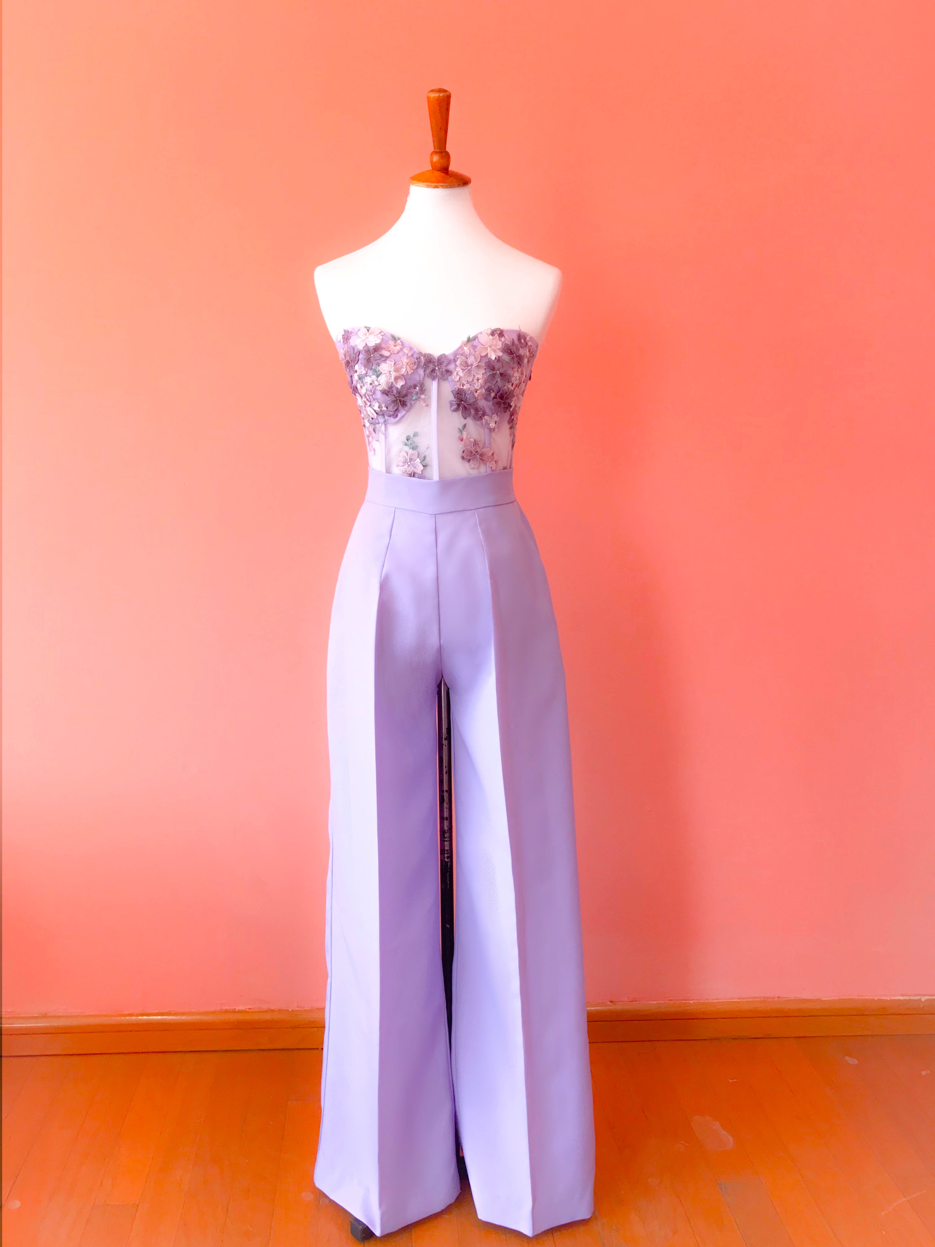 Wide Leg Lilac Pants Size 2 Length 110 cm IMMEDIATE SHIPPING/DELIVERY